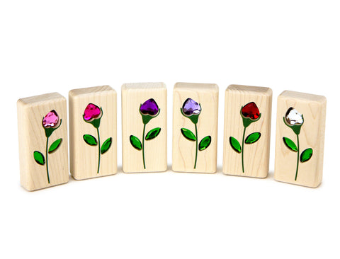 LIMITED! Rose Buds 6 pc. Gem Block Set