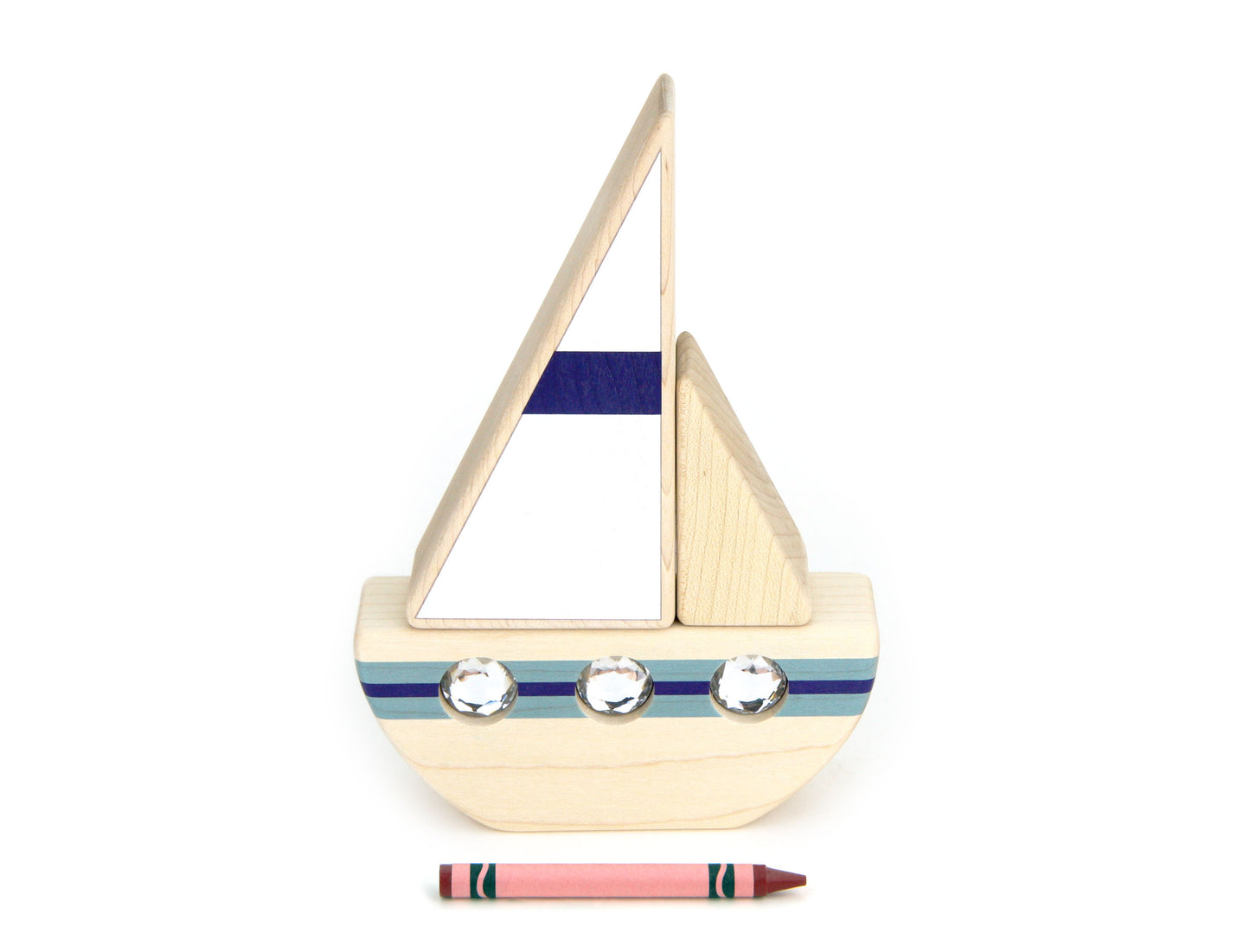 LIMITED! Summer Sailboat 3 pc. Building Block Set - Triple Porthole