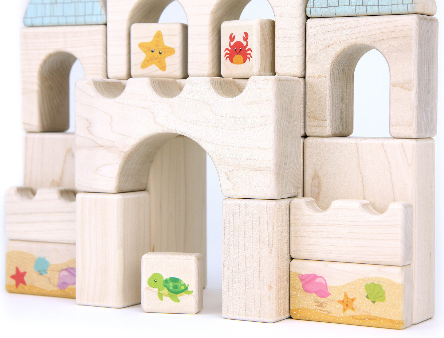 LIMITED! Sandcastle 22 pc. Maple Building Block Set