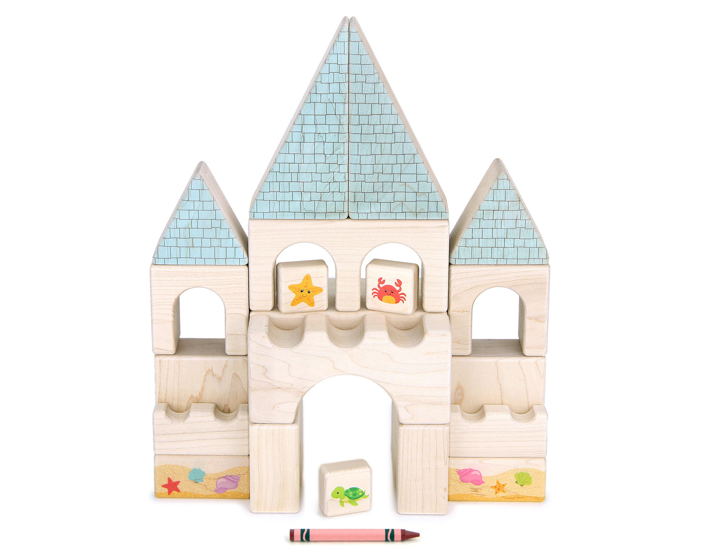LIMITED! Sandcastle 22 pc. Maple Building Block Set