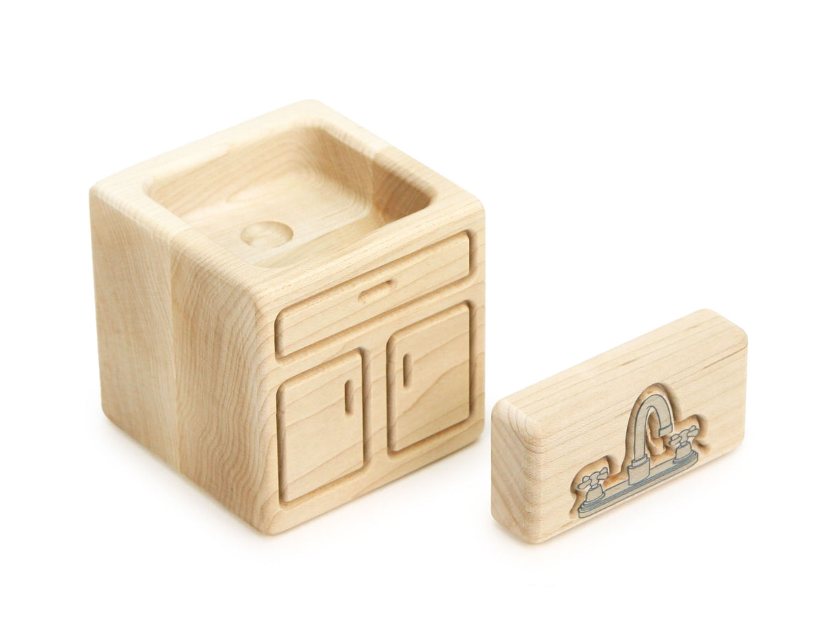 Kitchen Sink - Natural - 1:12 Scale Furniture Solid Maple Blocks
