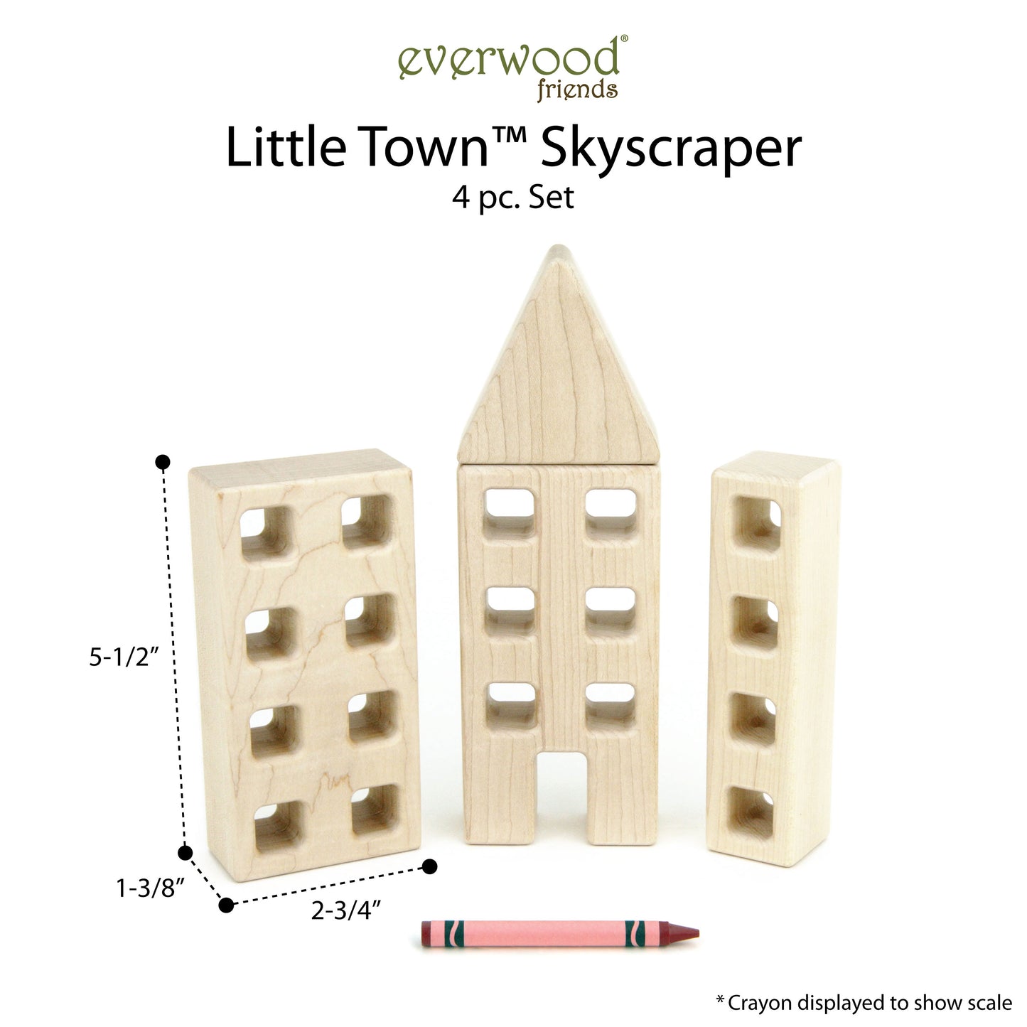 4 pc. Little Town Blocks Skyscraper Set
