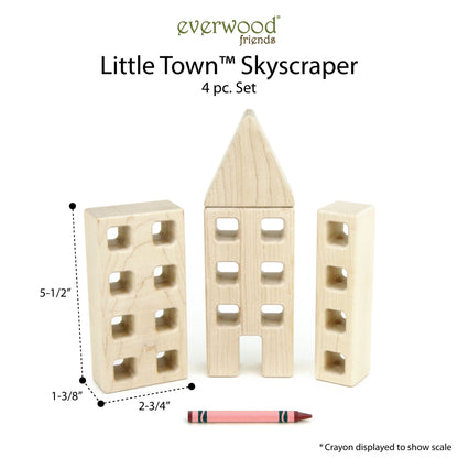 4 pc. Little Town Blocks Skyscraper Set