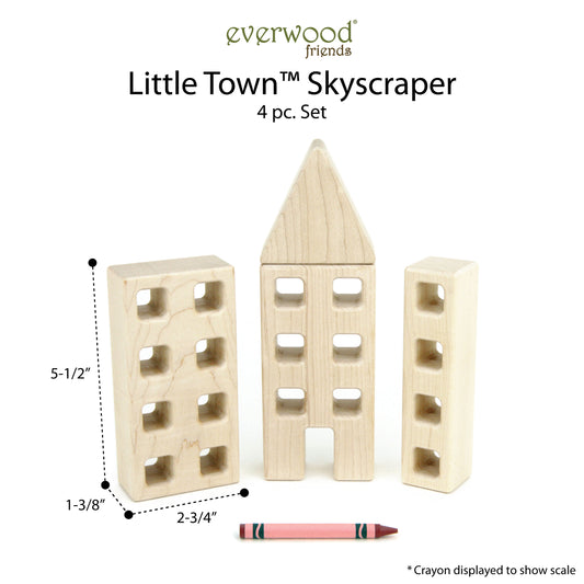 4 pc. Little Town Blocks Skyscraper Set