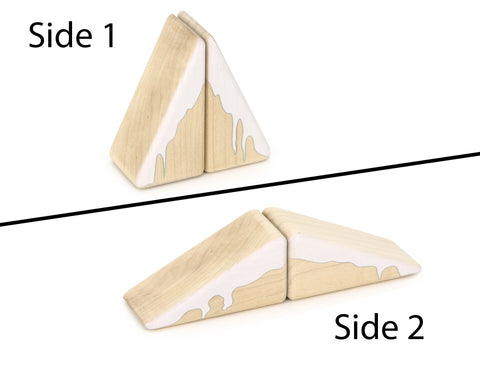 LIMITED! 2x1 Snowy Roof 2 pc. Double-Sided Triangle Building Blocks