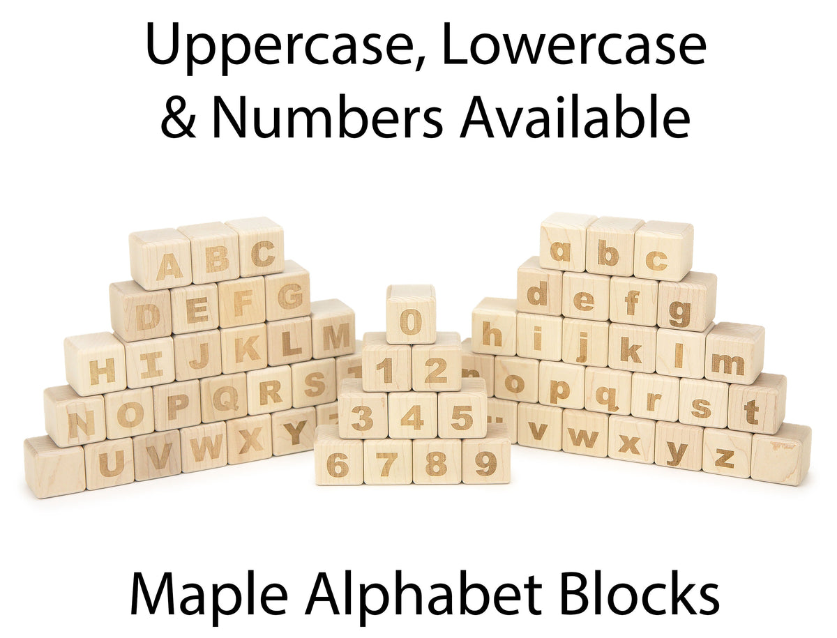 0-9 Bold Engraved Maple Number Blocks