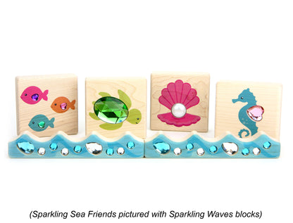 LIMITED! Sparkling Sea Friends 4 pc. Gem Block Set
