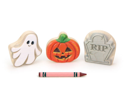 LIMITED! Carved Spooky Halloween 3 pc. Shape Block Set
