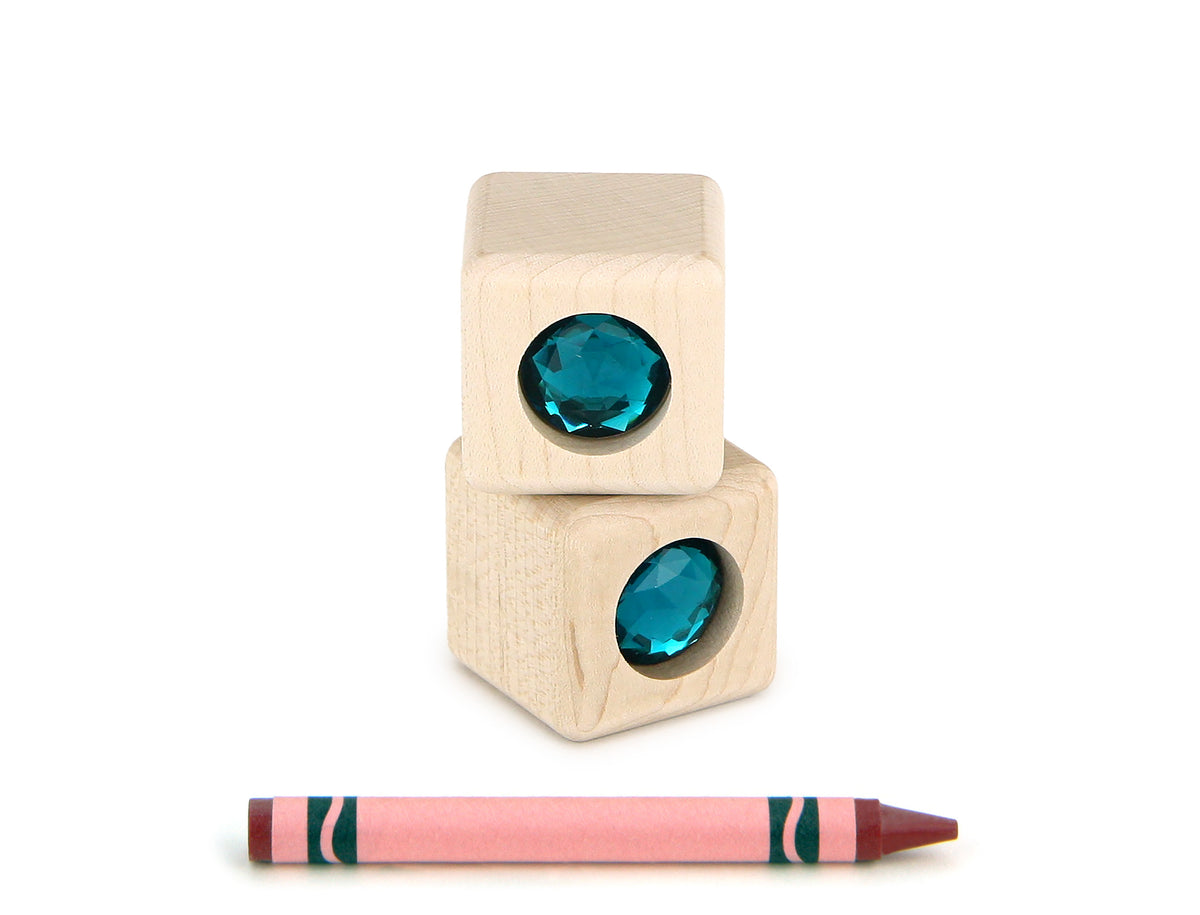 LIMITED! Spooky Teal 2 pc. Cube Gem Blocks