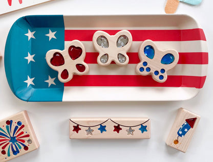 LIMITED! Patriotic Star Banner 2 pc. Gem Block Set