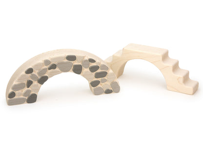 Carved Stone Bridge with Arch Stairway Block Set