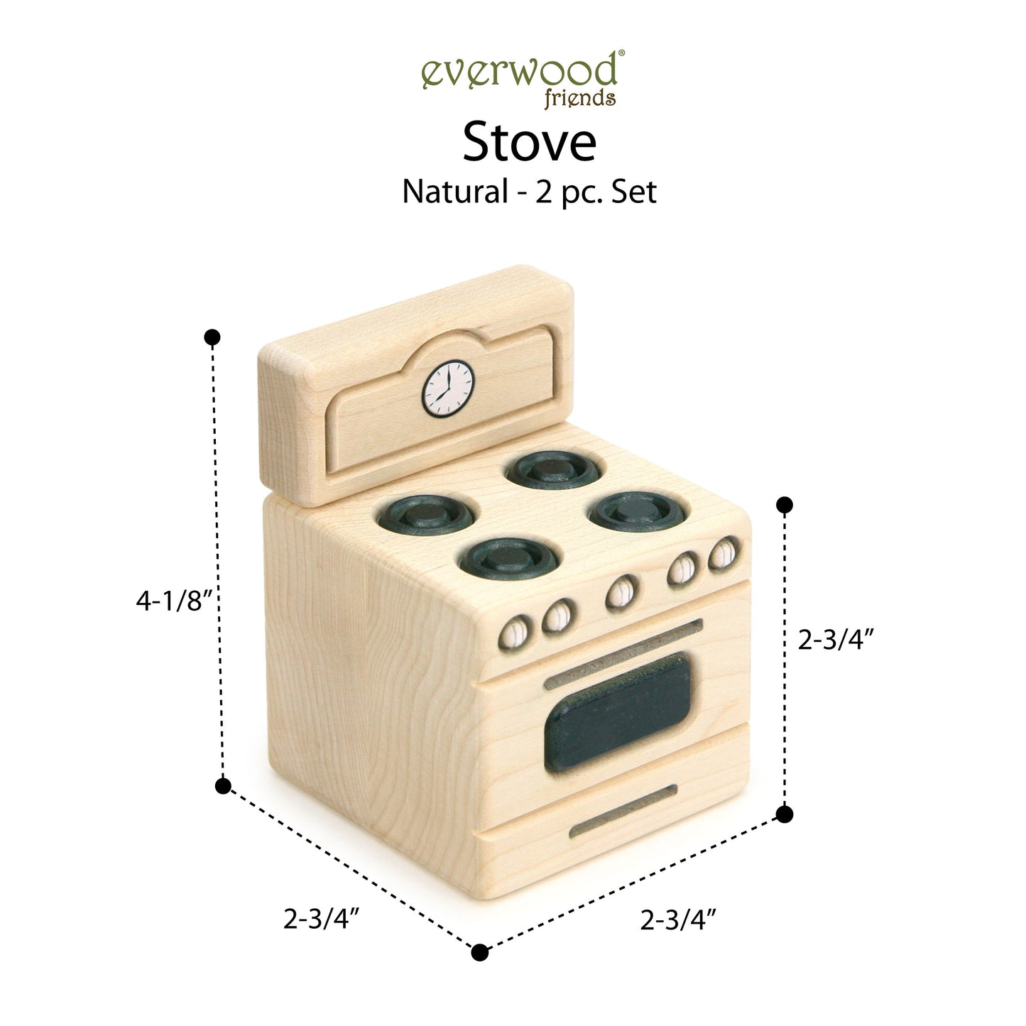 Kitchen Stove - Natural - 1:12 Scale Furniture Solid Maple Blocks