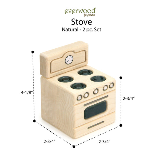 Kitchen Stove - Natural - 1:12 Scale Furniture Solid Maple Blocks