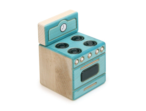 LIMITED! Kitchen Stove - Teal - 1:12 Scale Furniture Solid Maple Blocks