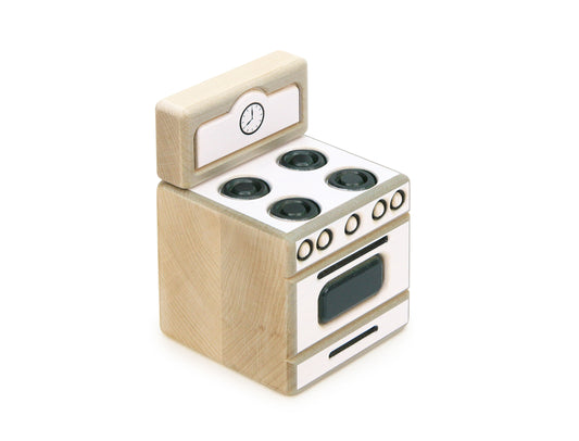 Kitchen Stove - White - 1:12 Scale Furniture Solid Maple Blocks