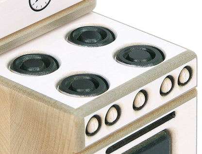 Kitchen Stove - White - 1:12 Scale Furniture Solid Maple Blocks