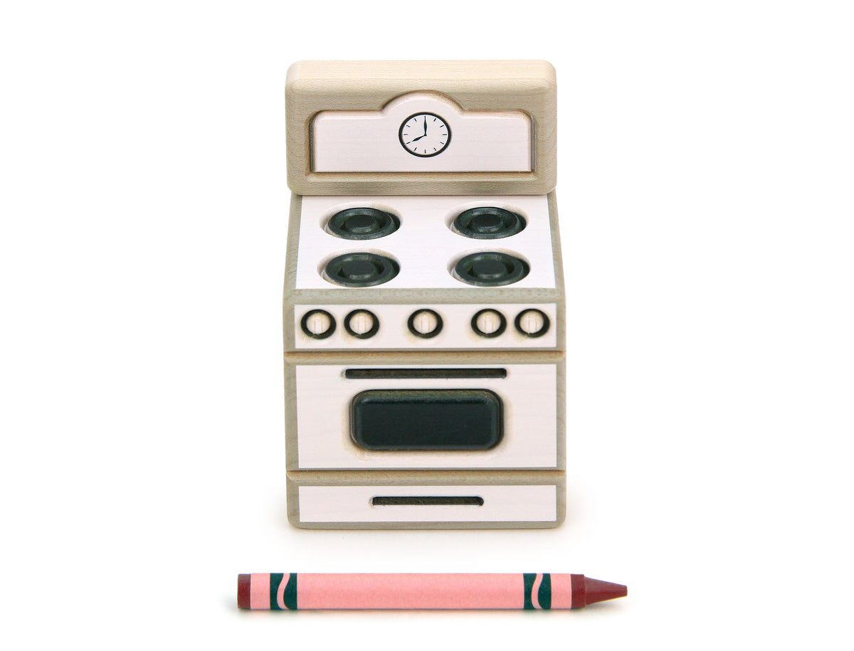 Kitchen Stove - White - 1:12 Scale Furniture Solid Maple Blocks