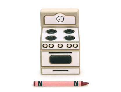 Kitchen Stove - White - 1:12 Scale Furniture Solid Maple Blocks