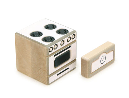 Kitchen Stove - White - 1:12 Scale Furniture Solid Maple Blocks
