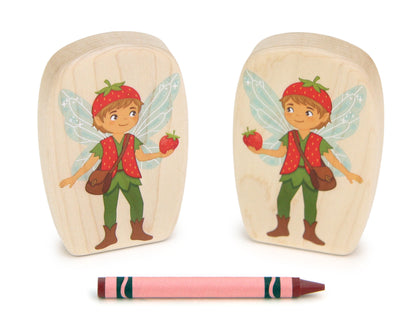LIMITED! Strawberry Picker Fairy - 3.75" Double-sided 1:24 Scale Maple Figure