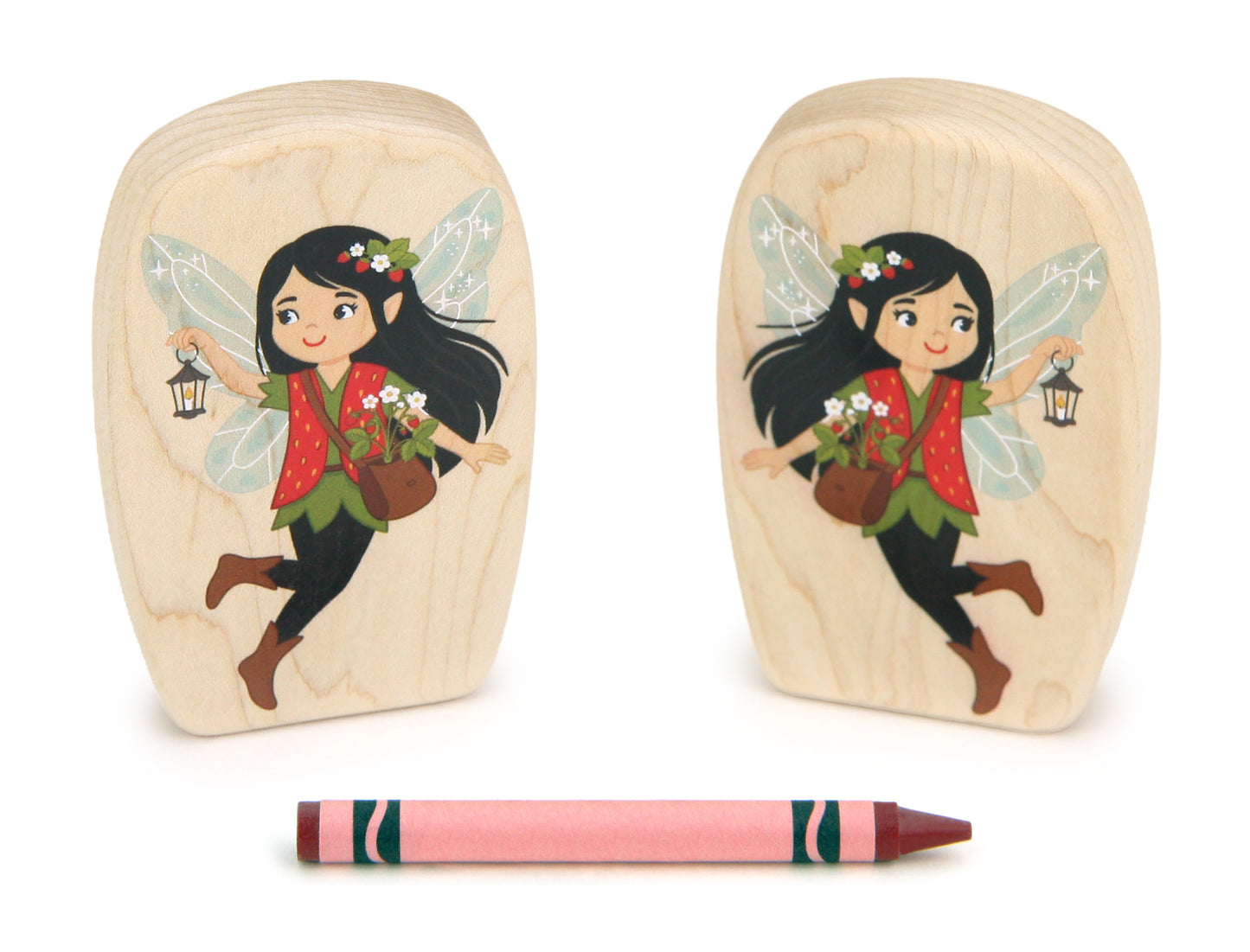 LIMITED! Strawberry Planter Fairy - 3.75" Double-sided 1:24 Scale Maple Figure