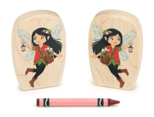 LIMITED! Strawberry Planter Fairy - 3.75" Double-sided 1:24 Scale Maple Figure