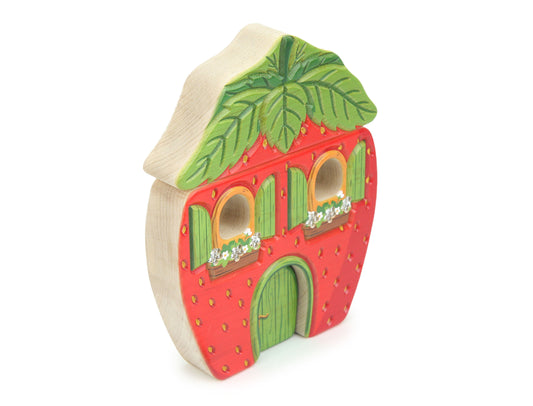 LIMITED! Carved Strawberry Faerie House Building Block Set