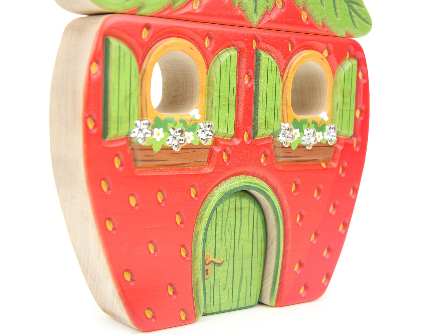 LIMITED! Carved Strawberry Faerie House Building Block Set