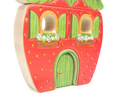 LIMITED! Carved Strawberry Faerie House Building Block Set