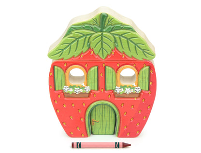 LIMITED! Carved Strawberry Faerie House Building Block Set
