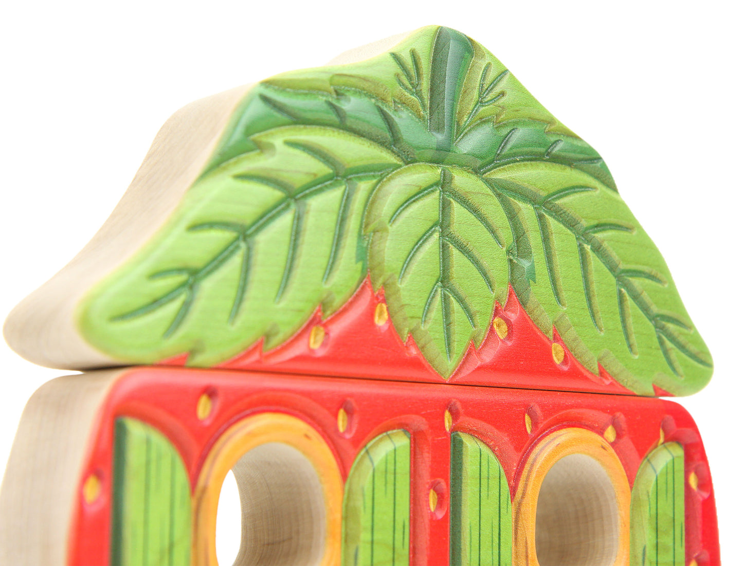 LIMITED! Carved Strawberry Faerie House Building Block Set