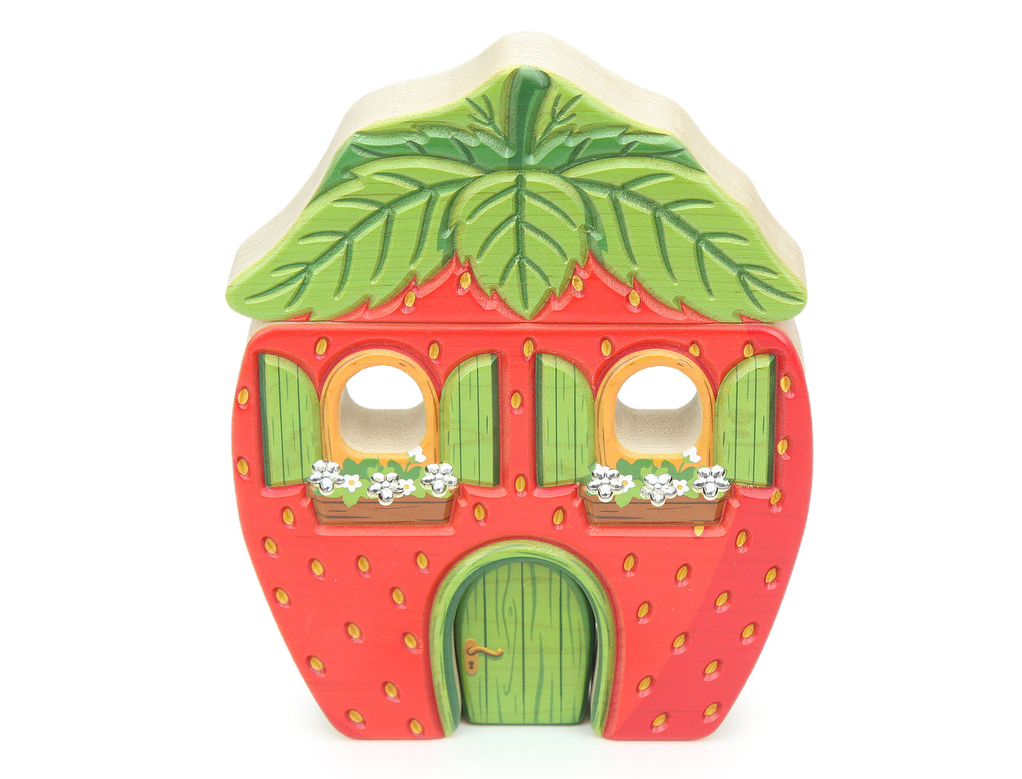 LIMITED! Carved Strawberry Faerie House Building Block Set