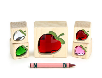 LIMITED! Summer Strawberry 5 pc. Gem Message Blocks