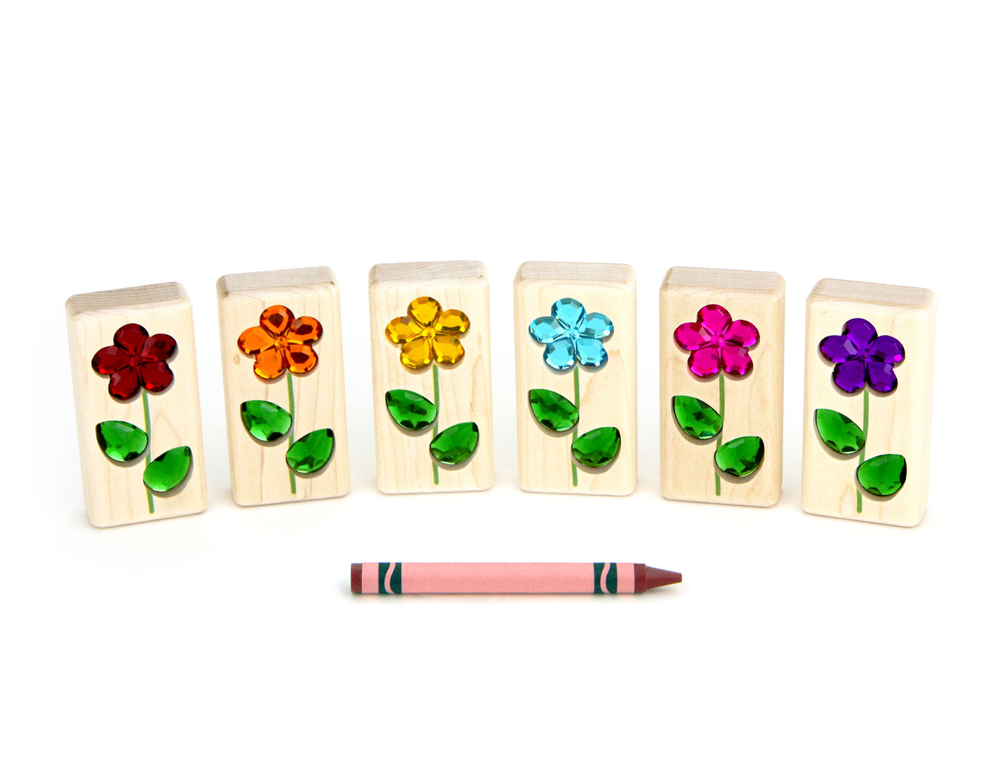 LIMITED! Bright Summer Flowers 6pc. Gem Blocks