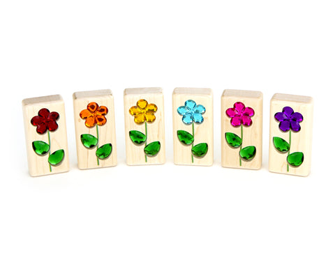 LIMITED! Bright Summer Flowers 6pc. Gem Blocks