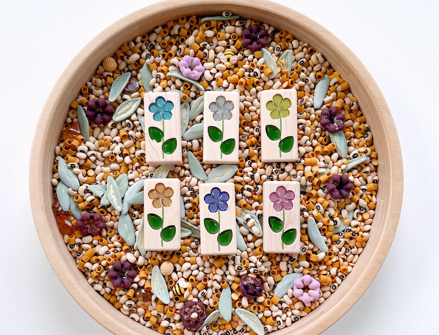 LIMITED! Pastel Summer Flowers 6pc. Gem Blocks