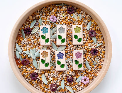 LIMITED! Pastel Summer Flowers 6pc. Gem Blocks