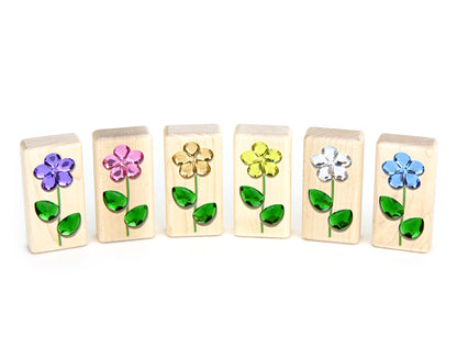 LIMITED! Pastel Summer Flowers 6pc. Gem Blocks