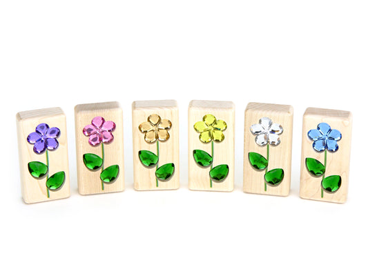 LIMITED! Pastel Summer Flowers 6pc. Gem Blocks