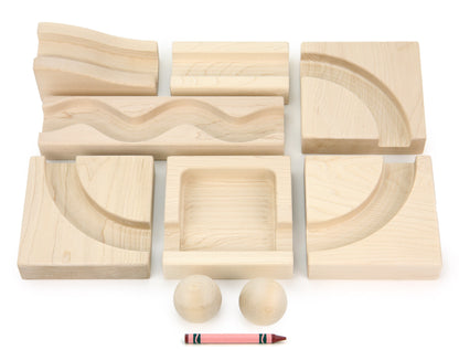 9 pc. Toddler-Safe Ball Run Unit Block Set