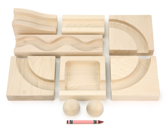9 pc. Toddler-Safe Ball Run Unit Block Set
