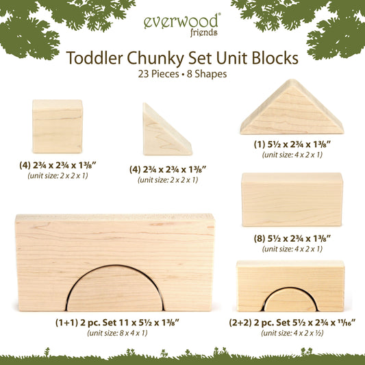 23 pc. Toddler Chunky Set Maple Building Blocks