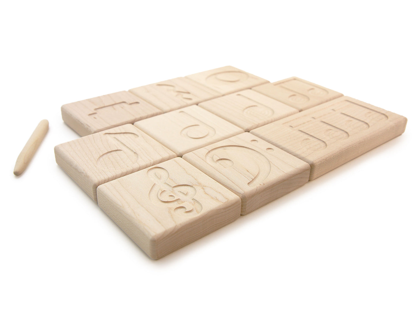 10 pc. Music Notes Maple Tracing Tiles