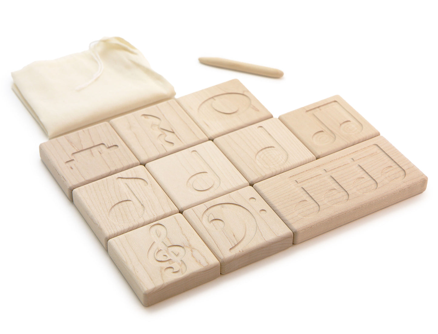 10 pc. Music Notes Maple Tracing Tiles