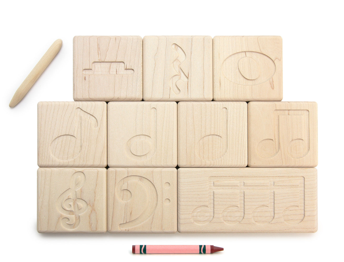 10 pc. Music Notes Maple Tracing Tiles