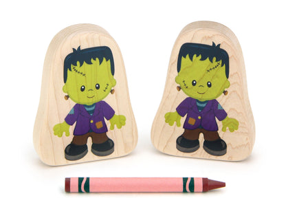 LIMITED! Trick-or-Treat Frankenstein - 3.25" Double-sided 1:24 Scale Maple Figure