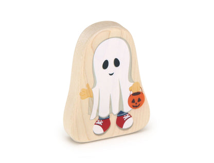LIMITED! Trick-or-Treat Ghost - 3.25" Double-sided 1:24 Scale Maple Figure