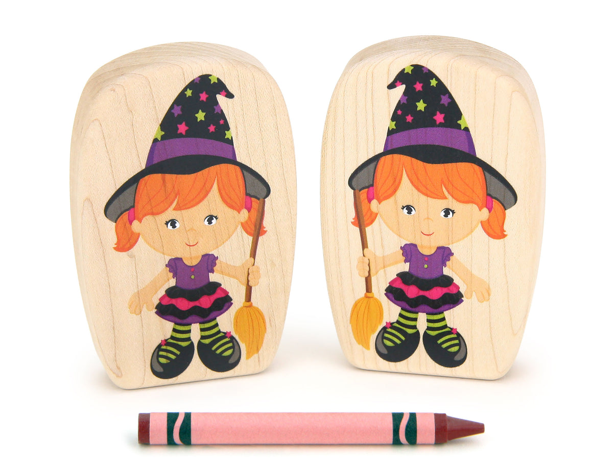 LIMITED! Trick-or-Treat Witch - 3.75" Double-sided 1:24 Scale Maple Figure