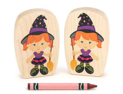 LIMITED! Trick-or-Treat Witch - 3.75" Double-sided 1:24 Scale Maple Figure