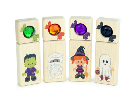 LIMITED! Halloween Trick-or-Treaters 8 pc. Gem Block Set